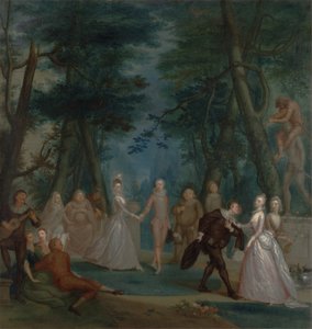 Jelenet egy parkban, a Commedia dell